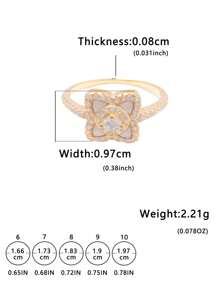 1 pièce Bague femme élégante en argent sterling S925 avec trèfle à quatre feuilles et zircone, design , convient pour le port quotidien, les vacances et les cadeaux de fête. Bijou