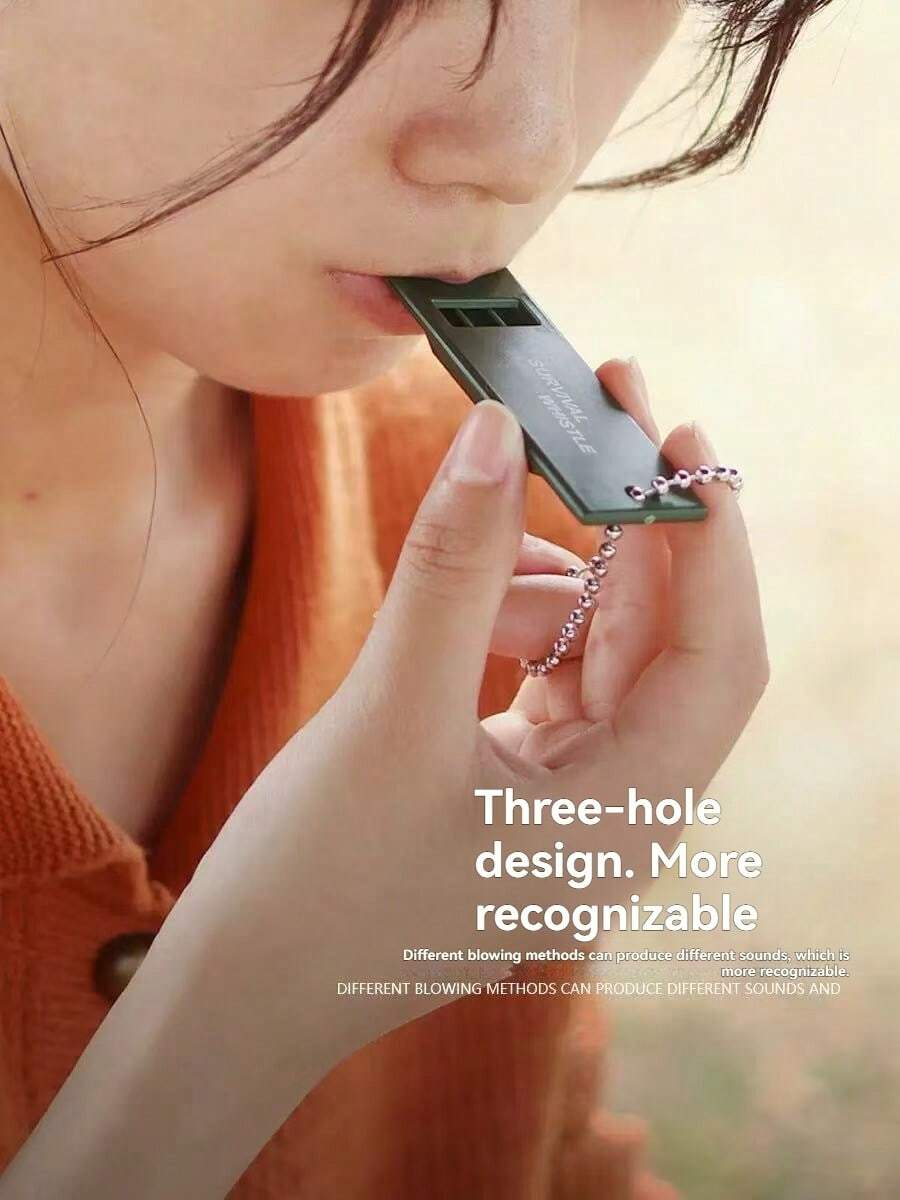 1pc Triple Frequency Outdoor Survival Whistle, Life-Saving Whistle, Emergency Whistle, High & Low Pitch, Earthquake Relief Whistle, Beach Essentials, Beach Accessories, Pool Float