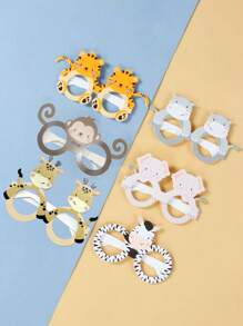 6pcs Jungle Birthday Party Paper Glasses Decoration Funny Theme Animal Party Decor