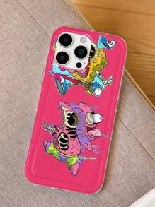 SPONGEBOB 1pc Soft Spongy Bubble Minimalist Transparent Cartoon Series Phone Case Compatible With GalaxyS22/S23/S24Ultra/IPhone13/14/15/16PRO,Original Handdrawn Soft Protective Shell, Anti-Drop Design, Ideal Gift For Girlfriend
