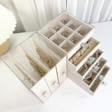 Scatola portagioie multifunzionale trasparente di alta qualità per accessori, utilizzata per orecchini, orecchini e collane, scatola di stoccaggio domestico per decorazioni, scatola portagioie per organizzatore di stoccaggio per donne, accessori essenziali da viaggio, scatola di stoccaggio per il ritorno a scuola e per il dormitorio