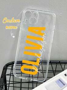 1pc Personalized Custom Phone Case, Changeable Background Color, High-Definition UV Printing, TPU Transparent Anti-Drop, Full Coverage, Compatible With Samsung/A05/A04/A11/A24/A25/A26/A33/A12/A13/A14/A15/A52/A54/A55/S23Ultra/S24Ultra/A52S/13C/A15/Honor X6A/X7B/X8B/X6/SAM/Redmi,Compatible With IPhone16ProMax/16Pro/15ProMax/14ProMax/13ProMax13Pro/15Pro, Cartoon Animal Pattern, Fashionable Multicolor, Cute, Simple, Unique Gift For Friends And Lovers - Clear - View 3