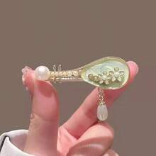 2 件玫瑰琵琶形发夹，中国风独特侧刘海发夹，创意复古发夹头饰 - 彩色 - 查看 6