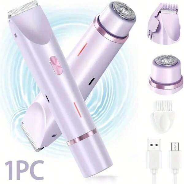 Multifunctional Shaver Rechargeable Electric Hair Removal Trimmer For Men And Women - Dual Head Shaver With USB Charging, Safe And Painless Wet And Dry Use,400mAh