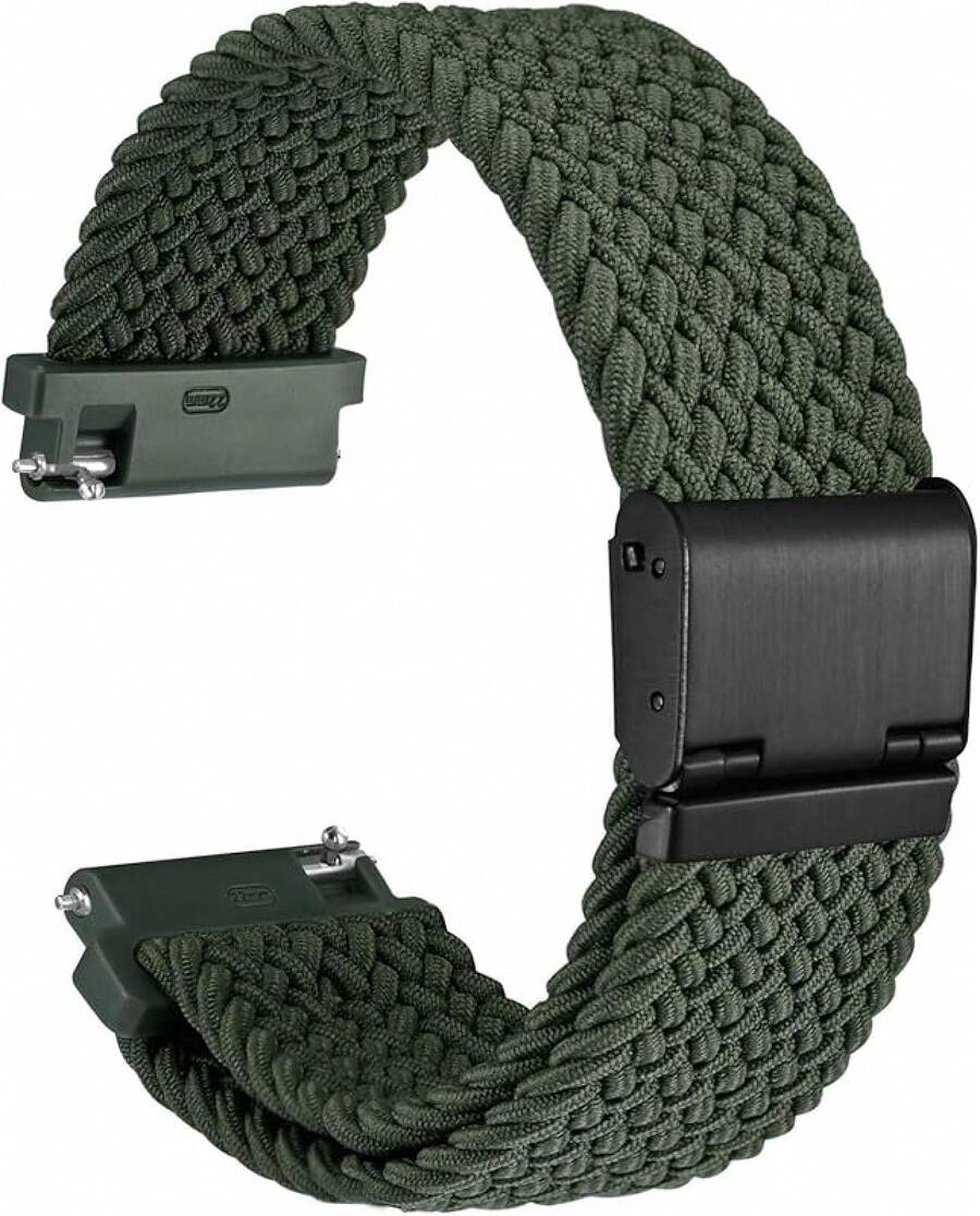 Smart Watch Strap - Khaki Green (Black Buckle) - View 1