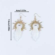 1 Pair Bohemian Retro Style Hoop Earrings, Fashion Simple Ghost Pendant Earrings, Suitable For Women Daily Party Accessories, Halloween Jewelry Gift