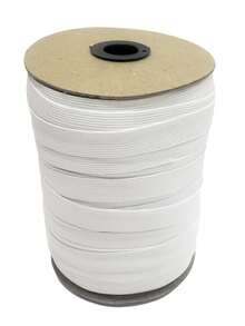 Elástico de Costura 12 ligas / 19 mm Suave y Resistente – Ideal para Ropa Hecha a Mano, Manualidades, Mascarillas, Cinturas, Puños y Lencería | Material de Alta Calidad con Excelente Elasticidad y Recuperación | Disponible en Diversos Anchos y Colores | Fácil de Coser y Cortar | Perfecto para Proyectos de DIY y Moda Personalizada | Apto para Uso Profesional o Doméstico | Elige por Metro o en Rollo Completo | Accesorio Imprescindible para tus Creaciones de Costura - Blanco - Ver 1