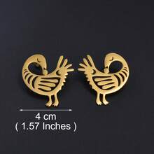 1 Pair 2cm/4cm/7cm African Nyamegyie Earrings Women's Stainless Steel Adinkra Traditional Jewelry - Multicolor - View 8