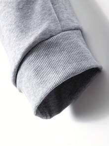 Men's Paris Letter Printed Hoodie And Drawstring Sweatpants Set - Xám - Xem 7