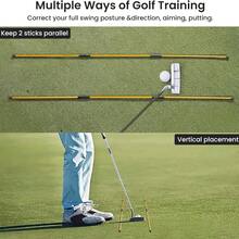 2-Piece Golf Alignment Rod And 48 Inch (Approximately 121.9 Cm) Foldable Training Rod, Lightweight Fiberglass Training Aid For Posture Alignment, Swing, And Correction, Portable Storage Tube - Màu vàng - Xem 7