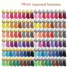 50/80/100 piezas Borlas de 38mm de diámetro a granel de colores variados - Colgantes con borlas para hacer manualidades, llaveros, joyería y talla grande