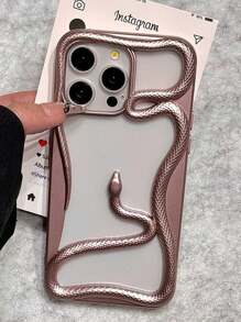 Funda de teléfono de alta gama con grabado de serpiente, acabado mate y electrochapado, compatible con iPhone 16 Pro Max/16 Pro/16, nuevo iPhone 15 del Año de la Serpiente, 14, 13/12, 11, funda suave para parejas, disipación de calor