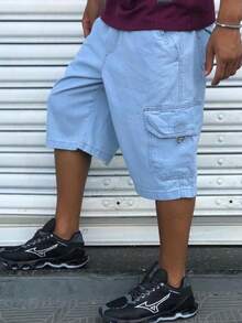 Men's Cargo Bermuda Dazzling Jeans Balloon Extra Large Pocket Original Man - Xanh - Băng - Xem 2