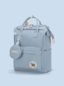 定制背包，节日主题名称，适合学生，个性化书包，旅行包，学生旅行背包，纯色大容量休闲手提包，配有拉链，适合日常使用和作为礼物 - 彩色 - 查看 12