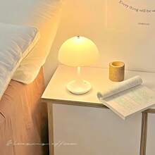 Lámpara de mesa inalámbrica con forma de seta y sensor táctil, 3 colores con regulador de intensidad continuo, luces portátiles a batería para decoración de dormitorio/restaurante/exterior/camping