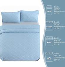 Yiran - Juego de edredón de color beige, tamaño, ligero, diseño de ondas ultrasónicas, colcha de microfibra suave para todas las estaciones, estilo moderno, juego de funda de cama de 3 piezas - Azul ceniza-diamante - Ver 8