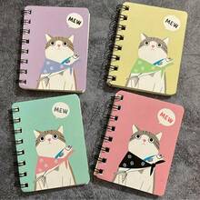 4/可爱猫咪图案卡通记事本，80行内页，搞怪猫咪风格设计，可爱猫咪封面，小巧易携带，非常适合日常笔记和办公用品