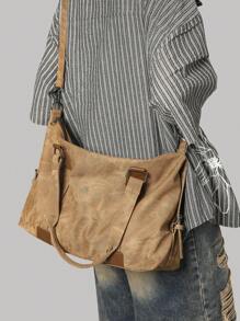New Vintage Short Trip Bag, Fashion Versatile Large Capacity Waterproof Shoulder Bag, Student School Campus Messenger Bag, Minimalist Couple Handbag Bag For School School Accessories School Stuff