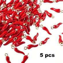 [Quantità] Pezzi Vividi Pendenti Multicolore 3D a Forma di Peperoncino Rosso, Adatti per Realizzare Orecchini, Collane, Bracciali e Portachiavi - Accessori per la Realizzazione di Gioielli in Stile Piccante