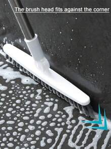1pc Bathroom Floor Scrub Brush, Rotating Scouring Brush, Hard Bristle Scrub Brush, Bathtub And Tile Cleaning Brush, Floor Cleaning Brush, Hard-To-Reach Cleaning, Cleaning Supplies, Cleaning Tools, School Cleaning Supplies
