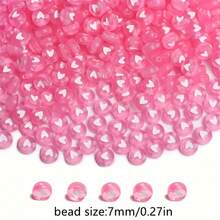 200 pièces, perles plates en forme de cœur rose de 4 x 7 mm, peuvent être utilisées pour fabriquer des bracelets de couples, cadeau d'anniversaire pour femme, fabrication de bijoux DIY