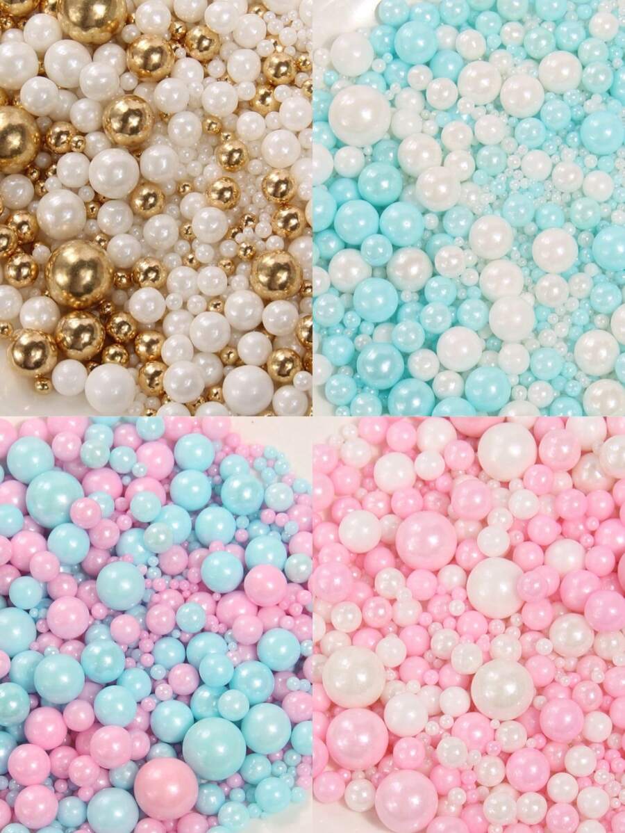 85g/3oz Assorted Pearls Cake Decorations - Cupcake Toppers For Celebrations, Wedding, Shower, Party, Christmas,Candy Decoration,Wedding Cake Topper