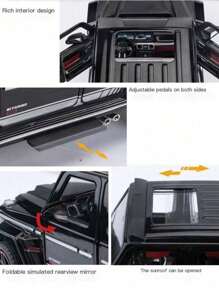 Modello di auto in scala 1:24, realizzato con tecnologia di verniciatura in lega, con tetto stellato con luci e suoni, sterzo delle ruote anteriori, adatto per camera da letto e soggiorno, oggetto decorativo da collezione, regalo per feste, compleanni e rientro a scuola