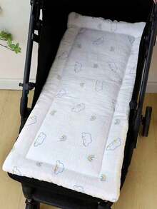 1pc Baby Stroller Pad, Soft Plush Cushion, Anti-Slip Cotton Mat, Cradle Bed Mattress, All Season, Reversible