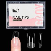 Medium Square Gel Nail Tips, 12 Sizes False Full Cover Acrylic Press On Nails, 240Pcs Soft Half Matte Tips - Medium square - 查看 1