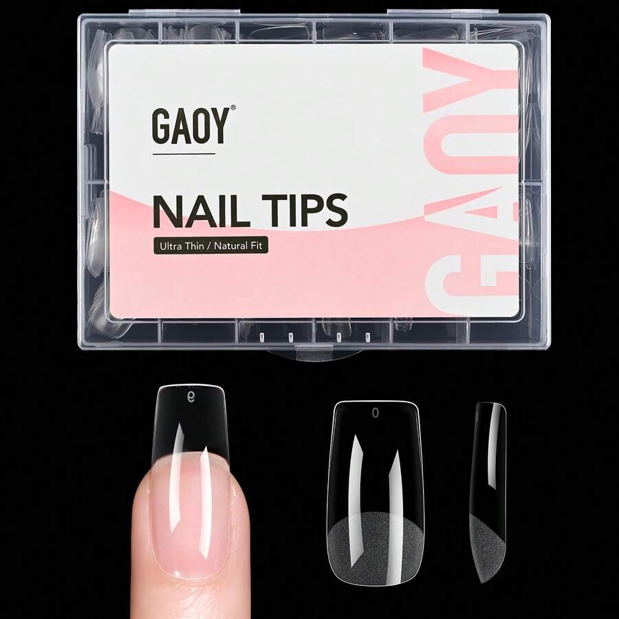 Medium Square Gel Nail Tips, 12 Sizes False Full Cover Acrylic Press On Nails, 240Pcs Soft Half Matte Tips - Medium square - 查看 1