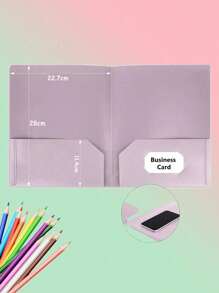 1pc Macaron Color Dual Pocket File Folder, Student Test Paper/Document Organizer, Business Office File Organizer,Back To School,School Supplies