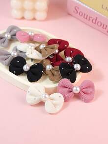 12pcs Multi-Color Bow Hair Clips For Girls, Versatile Casual Decorative Hair Accessories, Perfect Gift Choice - Multicolor - View 3