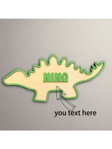 1pc Customizable Children's Dinosaur Theme Nameplate Decor - Personalized Name Signage, Dinosaur Bedroom Plaque, Kids Room Creative Decoration, Dinosaur Lover Gift, Birthday Party Decor, Children's Room Wall Decoration. Customize Your Son's Bedroom With Our Dinosaur Nameplate.