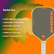 HTPICK Titanium-Coated & Carbon Fiber One-Piece Hot-Pressed Premium Professional Pickleball Paddle - Ultra-Lightweight, Durable, High-Strength Offensive Design - Multicolor - View 8