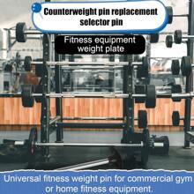 Crescent-Shaped Weight Stack Pin, Pin Tensile 3/8 Inch Diameter 4.4 Inch Locking Space Heavy-Duty Gym Pin Weight Plate Pin Home Gym Exercise Accessories, Black, Silver