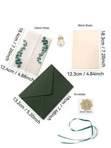 10 Bộ Thiệp Mời Đám Cưới Màu Xanh Lá Cây Trong Suốt, Bao Gồm Thiệp Trống, Trang Trí Ngọc Trai Và Phong Bì, Thích Hợp Cho Đám Cưới Theo Chủ Đề Màu Xanh Lá Cây Mộc Mạc, Sự Kiện Tiệc Tùng, Giáng Sinh Và Nhiều Hoạt Động Ngày Lễ Khác - Nhiều màu - Xem 3