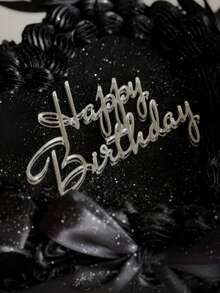 1个/3个/5个装生日快乐蛋糕装饰插牌，亚克力字母蛋糕装饰，生日派对蛋糕装饰，烘焙用品，厨房必备，节日礼物和派对装饰的理想之选 - 銀色 - 查看 3