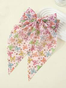 5pcs Girls Simple Versatile Schoolgirl Back To School Bowknot Hair Clips - Multicolor - View 3