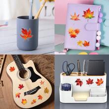 60PCS Orange Stickers Leaf Stickers Fall Stickers Plant Stickers Stickers Transparent Stickers Bulk Stickers For Laptop Skateboard Journal Notebooks Phone Cup Guitar Luggage Computer Fridge Desk,For School Supplies,Back To School