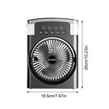Raffrescatore d'aria portatile, ventilatore condizionatore d'aria portatile, mini raffrescatore evaporativo con luce LED colorata, timer da 1/2/3 ore, 3 velocità del vento e 3 modalità di nebulizzazione per la tua scrivania, comodino o tavolino da caffè