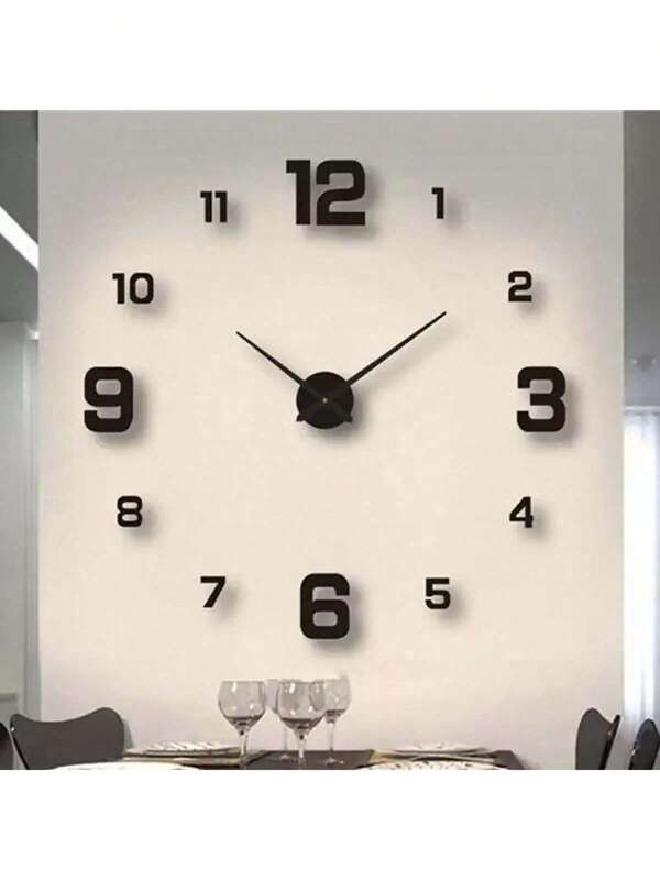 1 pièce, Horloge murale numérique créative DIY, Horloge murale texturée 3D en acrylique, Horloge murale sans cadre, Horloge silencieuse, Convient pour la chambre à coucher, le salon, le bureau à domicile, la salle à manger, décoration murale, décoration d'intérieur