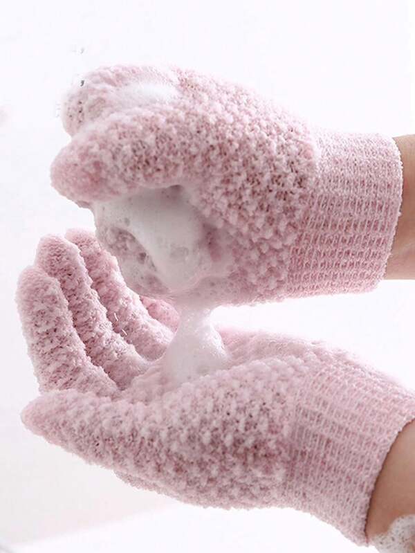 5-Finger Exfoliating Bath Gloves, Adult Bathing Gloves, Towel