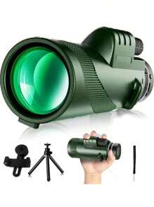 Telescopio Monocular potente, binoculares con Zoom HD de 80x100, visión nocturna de largo alcance, Spyglass para acampar al aire libre, observación de aves, 1 pieza