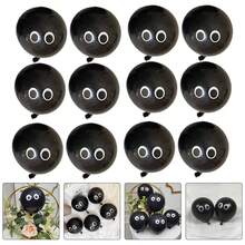 36pcs Eye Black Latex Balloons, 12inch Black Eye Printed Balloon, Funny Balloons, For Halloween Party Decorations Supplies, Bachelorette Party, Birthday Party, Anniversary, Photo Studio Photo Background, Various Festival Photo Background Decorations