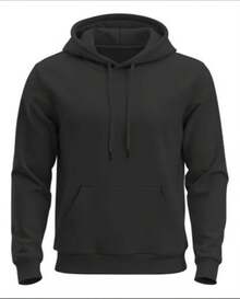 COLD SHIRT GANGURU SWEATSHIRT WITH HOOD AND POCKET MEN'S WOMEN'S COTTON WINTER FLANNEL COAT NEW - Black - View 5