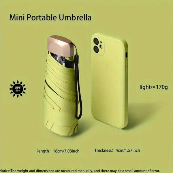 1pc Flat 5-Fold Umbrella, Multi-Function Sun-Proof Rain-Proof Folding Umbrella