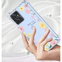 For Moto G Power 5G 2023 Mobile Phone Case Floral Pattern Transparent UltraThin Shockproof TPU Silicone Protective Case Suitable For  Moto G Power 5G 2023 Pink Yellow Flower