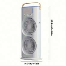 Acondicionador portátil con aumento de doble potencia del viento, alimentado por USB, con tres nebulizadores de humidificación