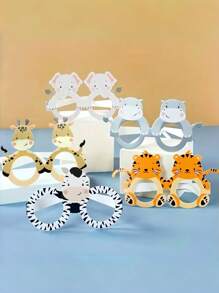 6pcs Jungle Birthday Party Paper Glasses Decoration Funny Theme Animal Party Decor