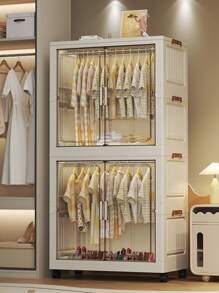 5/4/3/2/1 Tier Luxury Hanging Wardrobe Closet, Easy Assembly Bedroom Clothes Storage Cabinet, Rental Home Kids Armoire